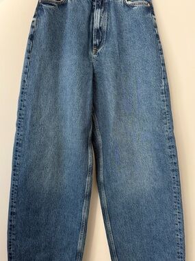 ZARA x STEVEN MEISEL SPECIAL EDITION Wide Leg Blue Denim Jeans 4 27